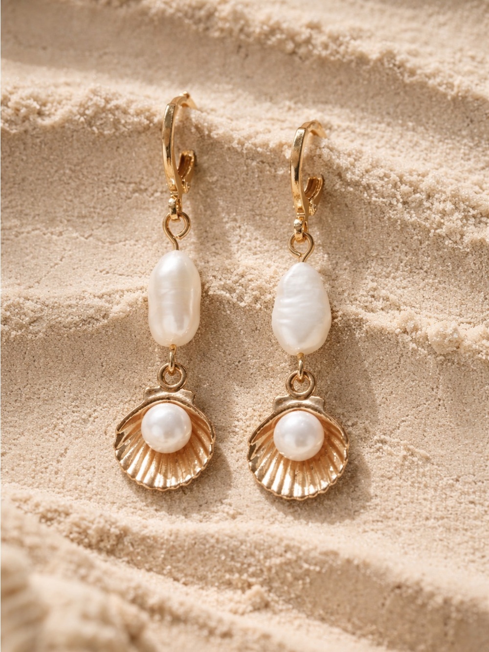 14K Gold Filled Freshwater Pearl Drop Earrings - Handmade